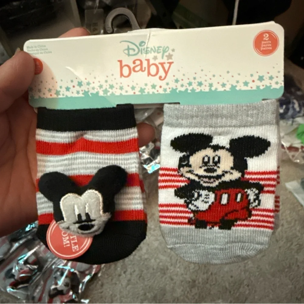 Disney Baby Mickey Mouse Socks - Black, Gray, Red